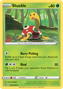 SWORD AND SHIELD, Rebel Clash - 005/192 : Shuckle (Reverse Holo) (5857402421414)