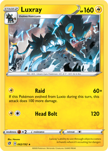 SWORD AND SHIELD, Rebel Clash - 062/192 : Luxray (Holo) (6103227826342)