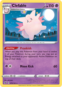 SWORD AND SHIELD, Rebel Clash - 075/192 : Clefable (Reverse Holo) (6103220388006)