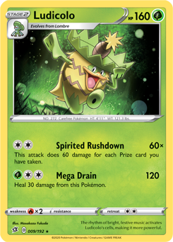 SWORD AND SHIELD, Rebel Clash - 009/192 : Ludicolo (Reverse Holo) (5857430700198)