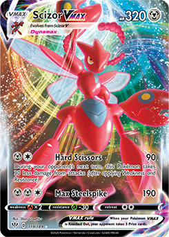 SWORD AND SHIELD, Darkness Ablaze - 119/192 : Scizor VMAX (Full Art) (6581143634086)