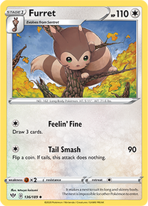 SWORD AND SHIELD, Darkness Ablaze - 136/192 : Furret (Reverse Holo) (5856858669222)