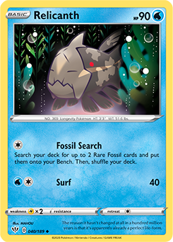 SWORD AND SHIELD, Darkness Ablaze - 040/192 : Relicanth (Reverse Holo) (5710490140838)