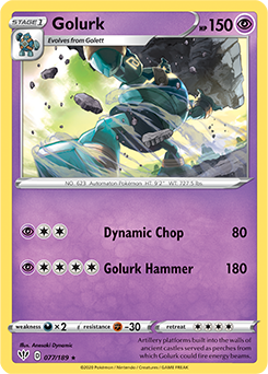 SWORD AND SHIELD, Darkness Ablaze - 077/192 : Golurk (Reverse Holo) (5856783106214)