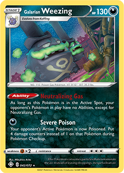 SWORD AND SHIELD, Shining Fates - 042/072 : Galarian Weezing (Reverse Holo) (6584140464294)