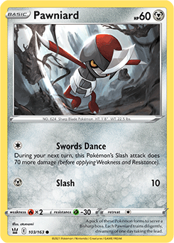 SWORD AND SHIELD, Battle Styles - 103/163 : Pawniard (Reverse Holo) (6860847349926)
