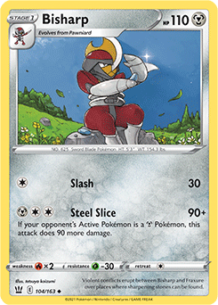 SWORD AND SHIELD, Battle Styles - 104/163 : Bisharp (Reverse Holo) (7496703344887)