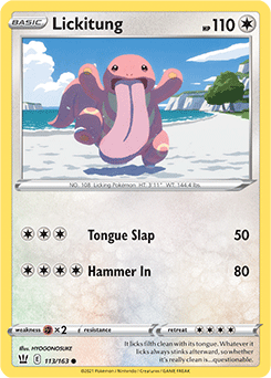 SWORD AND SHIELD, Battle Styles - 113/163 : Lickitung (Reverse Holo) (6860849905830)