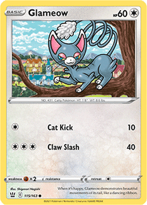 SWORD AND SHIELD, Battle Styles - 115/163 : Glameow (Reverse Holo) (7496704458999)