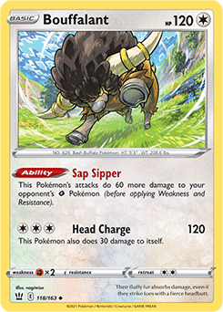 SWORD AND SHIELD, Battle Styles - 118/163 : Bouffalant (Reverse Holo) (6860851314854)