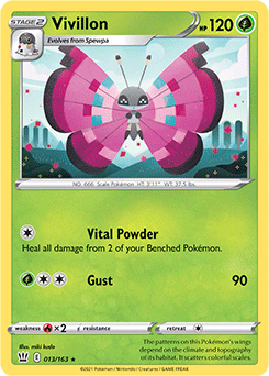 SWORD AND SHIELD, Battle Styles - 013/163 : Vivillon (Reverse Holo) (7496695218423)