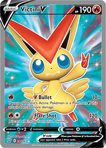 SWORD AND SHIELD, Battle Styles - 144/163 : Victini V (Full Art) (7725091291383)