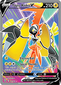 SWORD AND SHIELD, Battle Styles - 147/163 : Tapu Koko V (Full Art) (7744085885175)