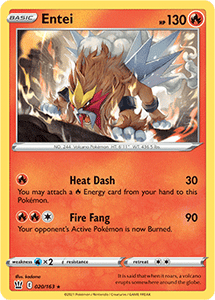 SWORD AND SHIELD, Battle Styles - 020/163 : Entei (Holo) (7496706228471)