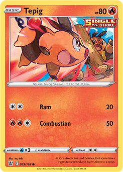 SWORD AND SHIELD, Battle Styles - 023/163 : Tepig (Reverse Holo) (7725082247415)