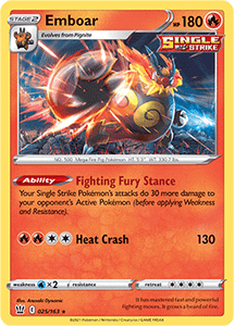 SWORD AND SHIELD, Battle Styles - 025/163 : Emboar (Reverse Holo) (7496696987895)