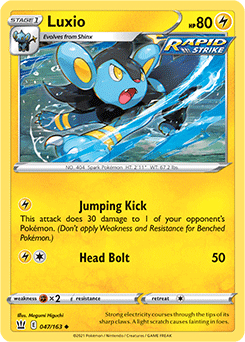 SWORD AND SHIELD, Battle Styles - 047/163 : Luxio (Reverse Holo) (7496698102007)