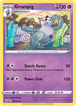 SWORD AND SHIELD, Battle Styles - 056/163 : Grumpig (Reverse Holo) (6860839223462)