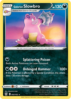 SWORD AND SHIELD, Battle Styles - 092/163 : Galarian Slowbro (Reverse Holo) (6860843810982)