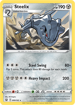 SWORD AND SHIELD, Battle Styles - 099/163 : Steelix (Reverse Holo) (6860845416614)