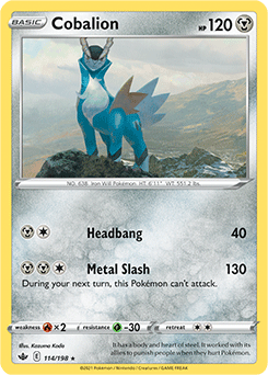SWORD AND SHIELD, Chilling Reign - 114/163 : Cobalion (Holo) (6863019114662)