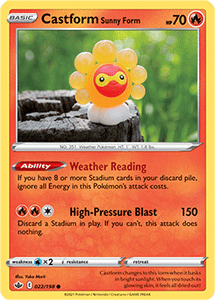 SWORD AND SHIELD, Chilling Reign - 022/163 : Castform Sunny Form (Reverse Holo) (7742054367479)