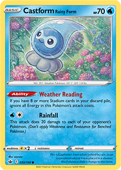 SWORD AND SHIELD, Chilling Reign - 033/163 : Castform Rainy Form (Reverse Holo) (7066233700518)