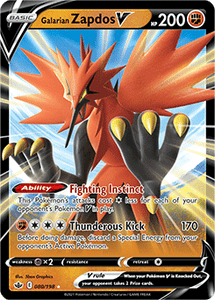SWORD AND SHIELD, Chilling Reign - 080/163 : Galarian Zapdos V (Half Art) (6862988345510)