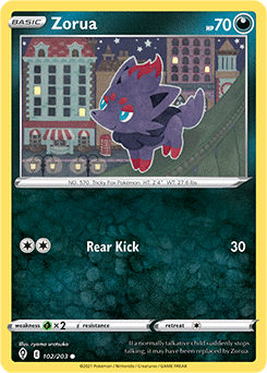 SWORD AND SHIELD, Evolving Skies - 102/203 : Zorua (Reverse Holo) (7744060063991)