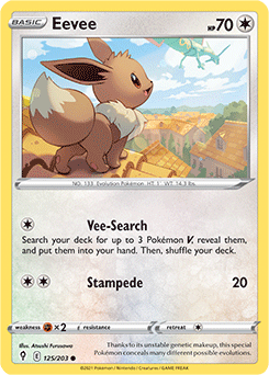 SWORD AND SHIELD, Evolving Skies - 125/203 : Eevee (Reverse Holo) (7744061604087)