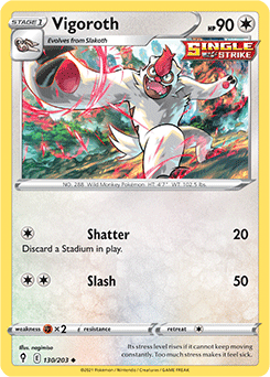 SWORD AND SHIELD, Evolving Skies - 130/203 : Vigoroth (Reverse Holo) (7744061964535)