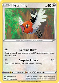 SWORD AND SHIELD, Evolving Skies - 138/203 : Fletchling (Reverse Holo) (7744062587127)