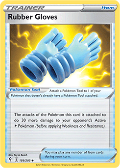 SWORD AND SHIELD, Evolving Skies - 156/203 : Rubber Gloves (Reverse Holo) (7744063734007)