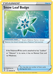 SWORD AND SHIELD, Evolving Skies - 159/203 : Snow Leaf Badge (Reverse Holo) (7744063897847)