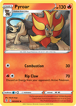 SWORD AND SHIELD, Evolving Skies - 023/203 : Pyroar (Reverse Holo) (7744046268663)