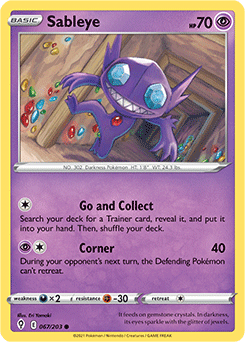 SWORD AND SHIELD, Evolving Skies - 067/203 : Sableye (Reverse Holo) (7744055804151)