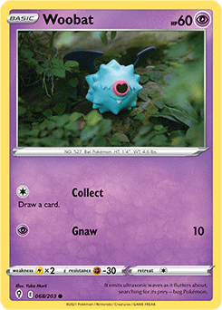 SWORD AND SHIELD, Evolving Skies - 068/203 : Woobat (Reverse Holo) (7744055869687)