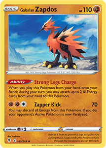 SWORD AND SHIELD, Evolving Skies - 082/203 : Galarian Zapdos (Reverse Holo) (7744057409783)