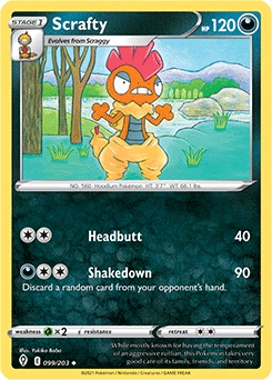 SWORD AND SHIELD, Evolving Skies - 099/203 : Scrafty (Reverse Holo) (7744059998455)