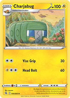 SWORD AND SHIELD, Fusion Strike - 100/264 : Charjabug (Reverse Holo) (7725159219447)