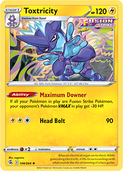 SWORD AND SHIELD, Fusion Strike - 108/264 : Toxtricity (Reverse Holo) (7725160628471)