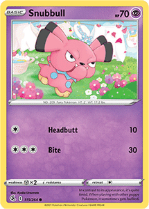 SWORD AND SHIELD, Fusion Strike - 115/264 : Snubbull (Reverse Holo) (7725162856695)