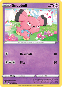 SWORD AND SHIELD, Fusion Strike - 115/264 : Snubbull (Reverse Holo) (7725162856695)