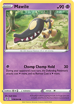 SWORD AND SHIELD, Fusion Strike - 119/264 : Mawile (Reverse Holo) (7725163577591)