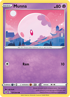 SWORD AND SHIELD, Fusion Strike - 121/264 : Munna (Reverse Holo) (7725163806967)