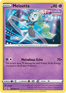 SWORD AND SHIELD, Fusion Strike - 124/264 : Meloetta (Reverse Holo) (7725164691703)