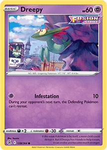 SWORD AND SHIELD, Fusion Strike - 128/264 : Dreepy (Reverse Holo) (7725166887159)