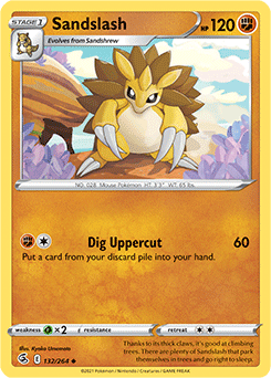 SWORD AND SHIELD, Fusion Strike - 132/264 : Sandslash  (Reverse Holo) (7725167575287)