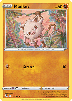 SWORD AND SHIELD, Fusion Strike - 133/264 : Mankey (Reverse Holo) (7725168099575)