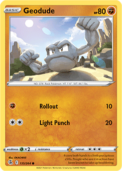 SWORD AND SHIELD, Fusion Strike - 135/264 : Geodude (Reverse Holo) (7725169279223)